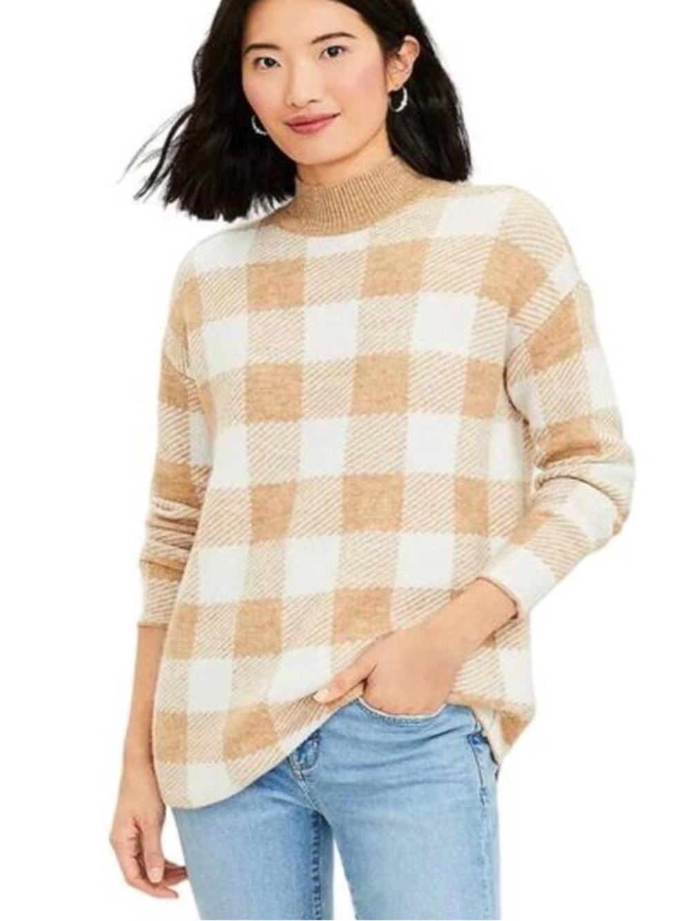 NWT Loft Checkered Sweater